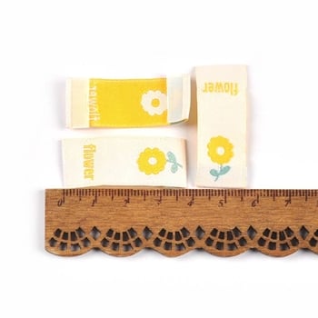 50 de etichete țesute colorate cu flori, etichete spate, etichete decorative din material textil pentru păr/eșarfe, etichete pentru bijuterii lucrate manual
