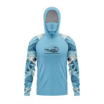Costum de pescuit 2025 Gradient Pelagic UPF+50, respirabil, cu glugă și mâneci lungi, pentru pescuitul cu năluci artificiale