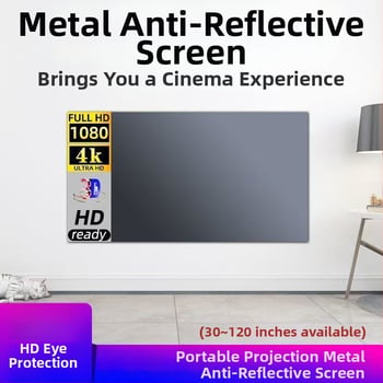 Metalni antirefleksni ekran za projektor, sklopivi, s Velcro trakom