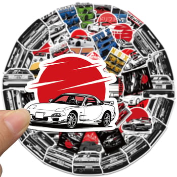 Set od 50 naljepnica za modificirane trkaće automobile – personalizirane grafite naljepnice za sportske automobile, prtljagu, motocikle i skutere