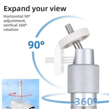 Crna zidna nosač za kamere i projektore, univerzalno aluminijsko legura, 360° rotacija, kompaktan oblik