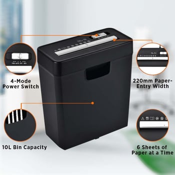 S611 Kućni stolni električni shredder za papir, rezanje na trake, kompaktni rezač papira