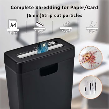S611 Kućni stolni električni shredder za papir, rezanje na trake, kompaktni rezač papira
