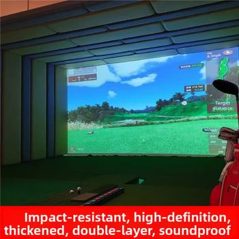 Prilagođena unutarnja zavjesa za golf-simulator s otpornošću na udarce, HD dvostruki sloj tkanine za apsorpciju zvuka, pogodna kao platno za cilj ili projekcijsko platno