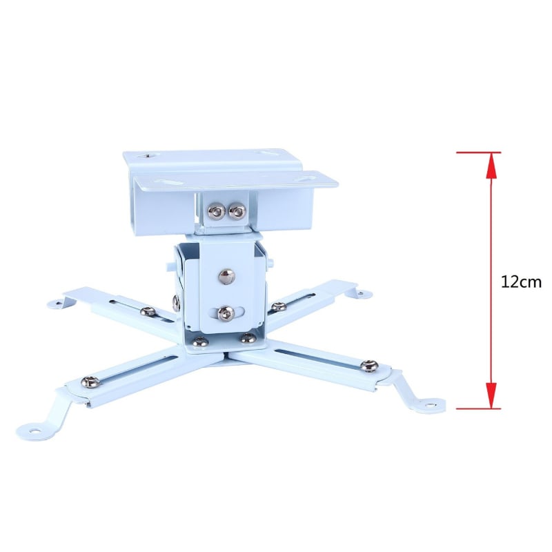 Univerzalni nosač projektora za ured i dom, podesivi stropni i zidni nosač, 43–65 cm, nosivost 15 kg, višestrani, bijeli