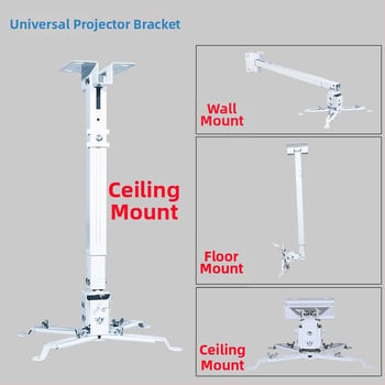 Držač projektora za strop i zid, teleskopski podesiv, 43–65 cm, univerzalni