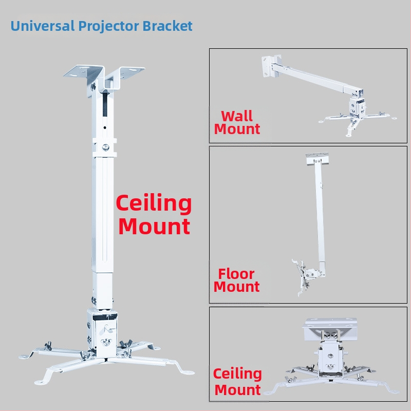 Držiak projektora na strop/na stenu, teleskopicky nastaviteľný, 43–65 cm, univerzálny