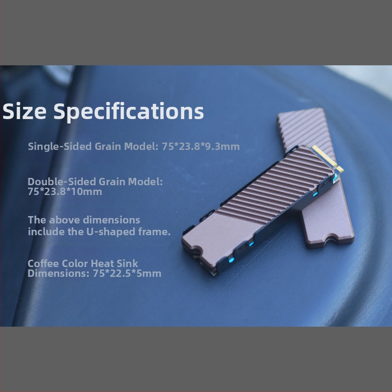 Chladič pre SSD M.2 2280 NVMe, hliníková zliatina, CNC obrábaný