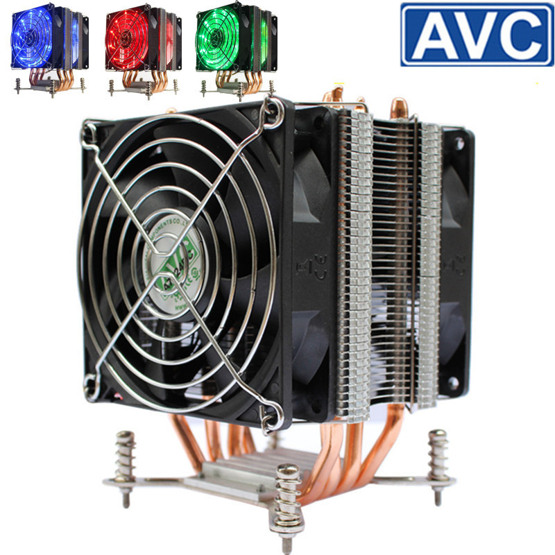 AVC4 Bakreni hladnjak CPU s bakrenim cijevima, tih, kompatibilan s 11511155/1366/2011, univerzalni server CPU ventilator