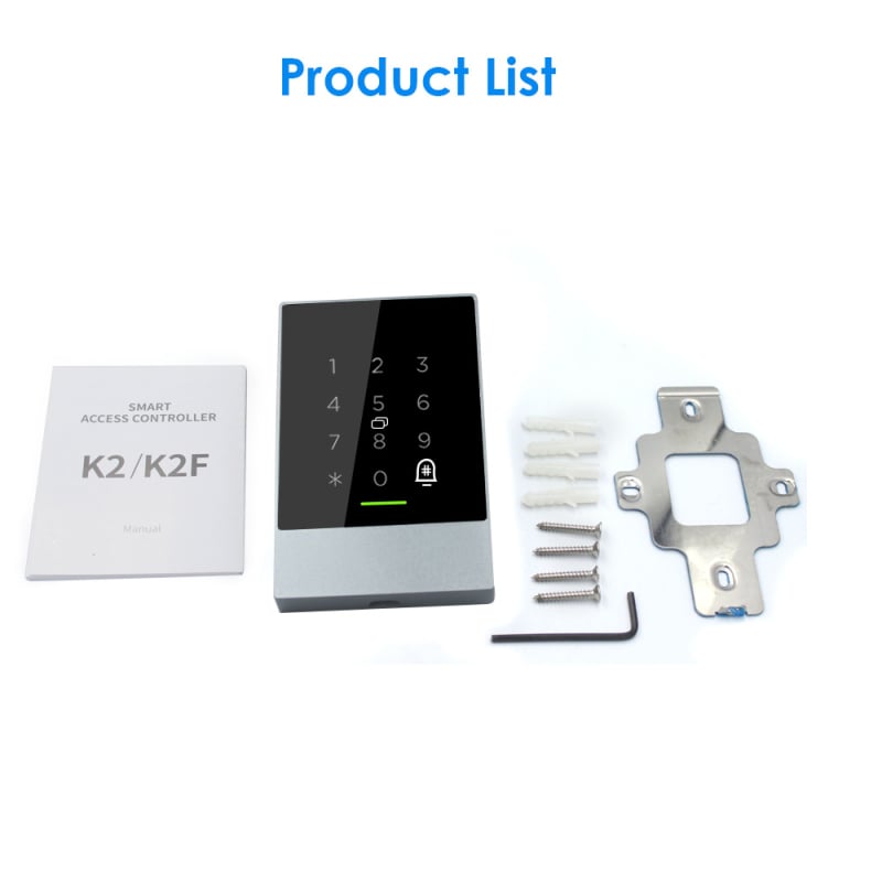 TTLOKC Bluetooth sustav kontrole pristupa s aplikacijom, lozinkom i karticom, modeli K2/K2F, IC kartica 13,56 MHz, kapacitet 20000, za prostor za učenje