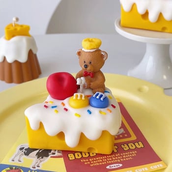Ručna aromatična svijeća u obliku torte sa sirom – kreativni poklon za djevojke, sladak poklon za rođendan