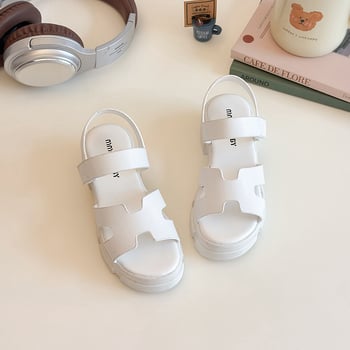 Dječje rimske sandale, 2026 model, korejski stil, crne, Velcro kopče, mekana podloga, sandale za princeze, ljeto