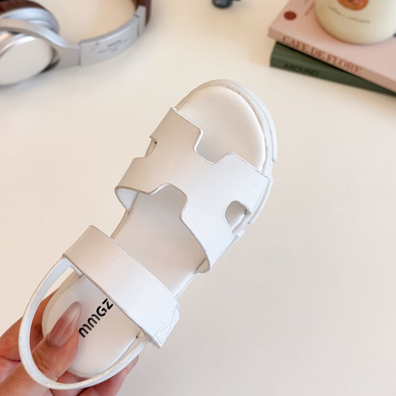 Dječje rimske sandale, 2026 model, korejski stil, crne, Velcro kopče, mekana podloga, sandale za princeze, ljeto
