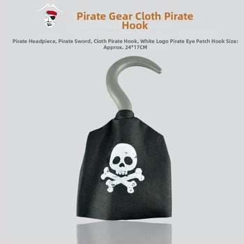 Halloween cosplay rekviziti: piratska kuka, maska za oko Ciklopa i nož na traku za glavu
