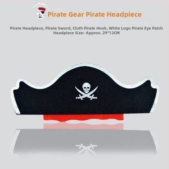 Halloween cosplay rekviziti: piratska kuka, maska za oko Ciklopa i nož na traku za glavu