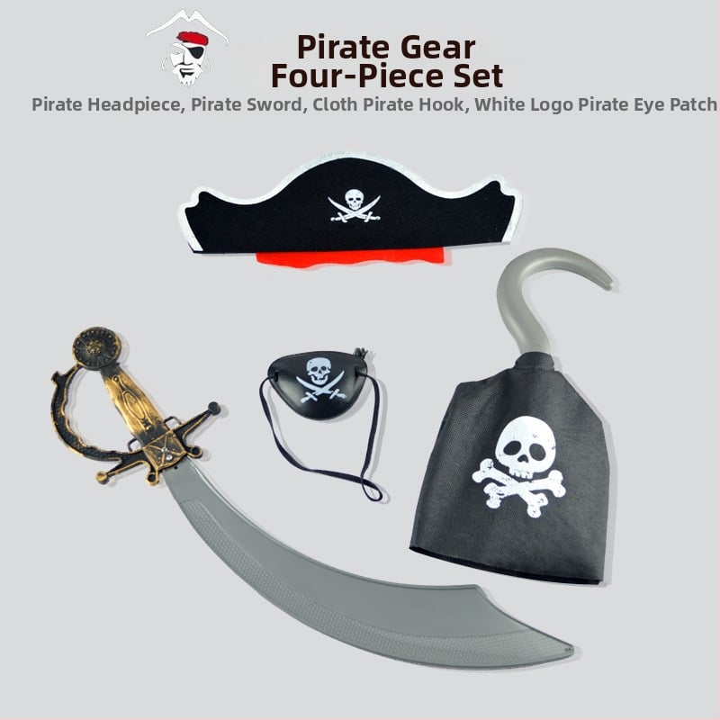 Halloween cosplay rekviziti: piratska kuka, maska za oko Ciklopa i nož na traku za glavu