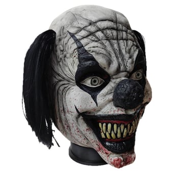Lateksna maska klauna sa zvončićem za Halloween — jeziv rekvizit klauna