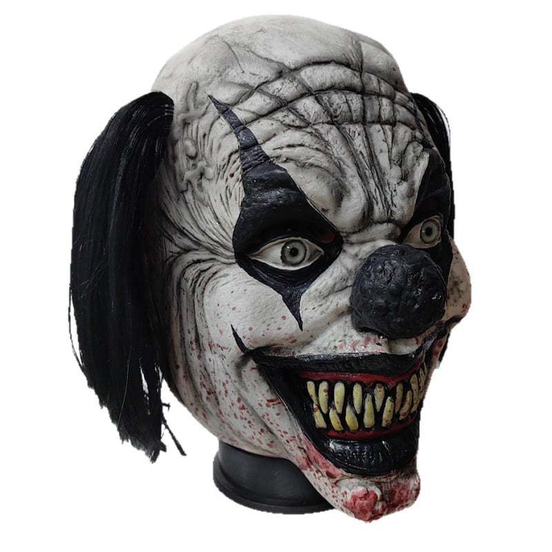 Lateksna maska klauna sa zvončićem za Halloween — jeziv rekvizit klauna