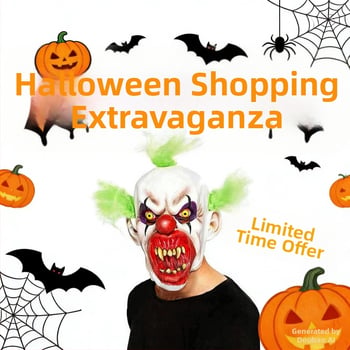 Lateks maska zlog klauna za Halloween, horor zombie, krvavi dodatak za glavu