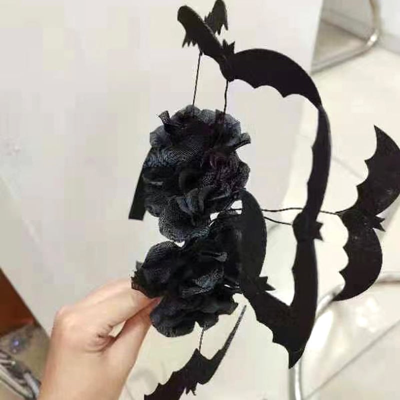 Halloween čelenka s netoprom, platnen rekvizit za kostim