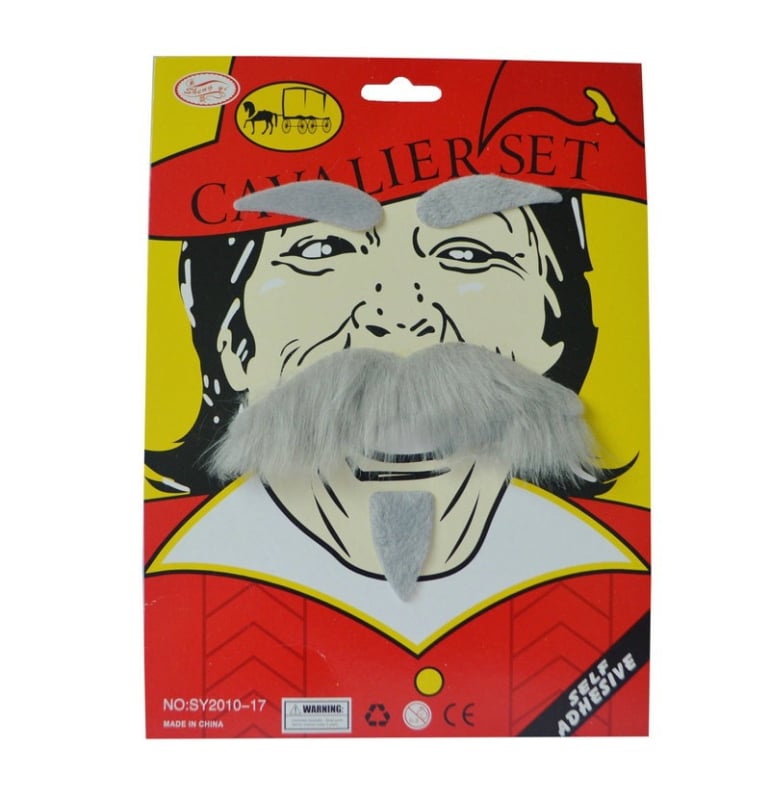 Halloween rekviziti za kostim – zabavni rekviziti za lice, siva lažna brada