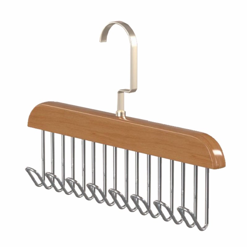 Drveni višenamjenski vješalica za kravate s U-oblikom kuki – retro stil, lagani luksuz za odjeću, šešire i torbe