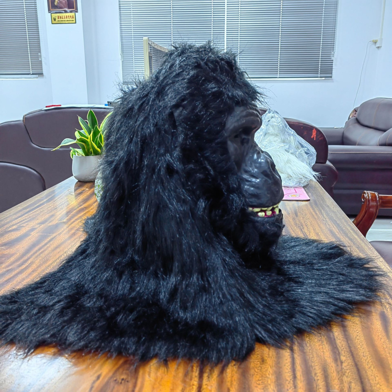 Maska od pliša gorile za rekvizite zoološkog vrta, realistična maska King Kong stila