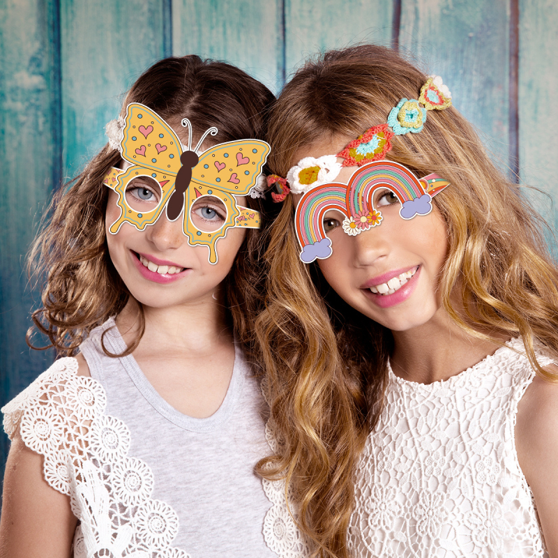 Boemska tema hippie party rekviziti za fotografije, papirnati, 12 kom, 3D naočale