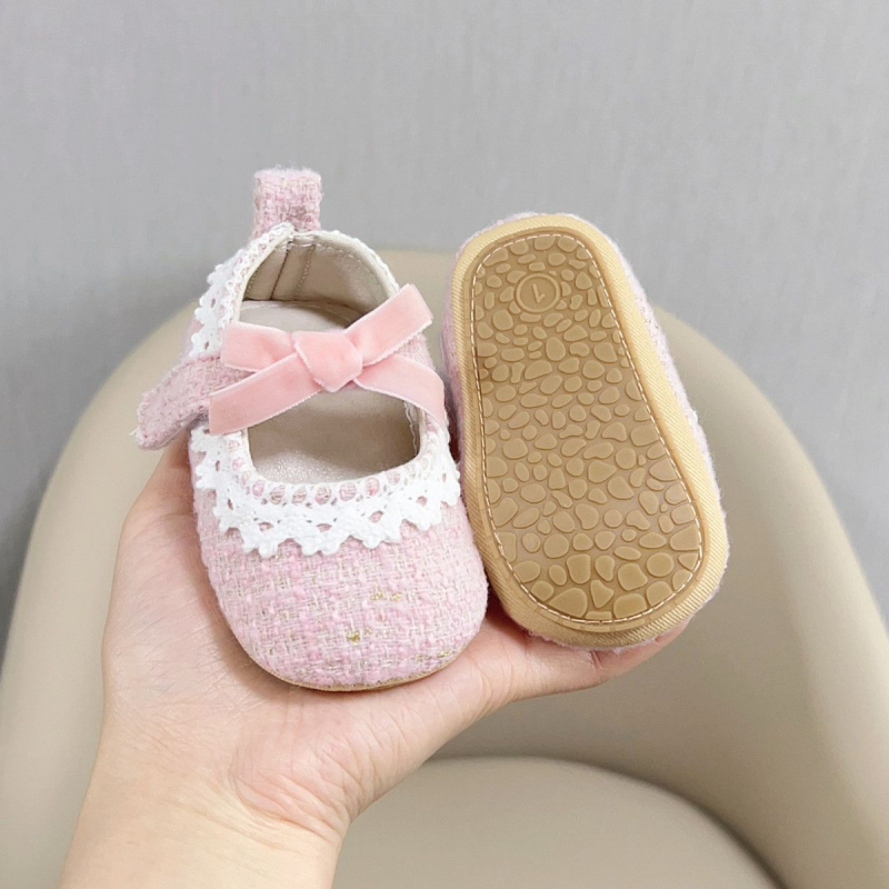 Cipele za bebe za proljeće–ljeto s vezicom, mekanom potplatom, za prve korake, mašna u stilu princeze