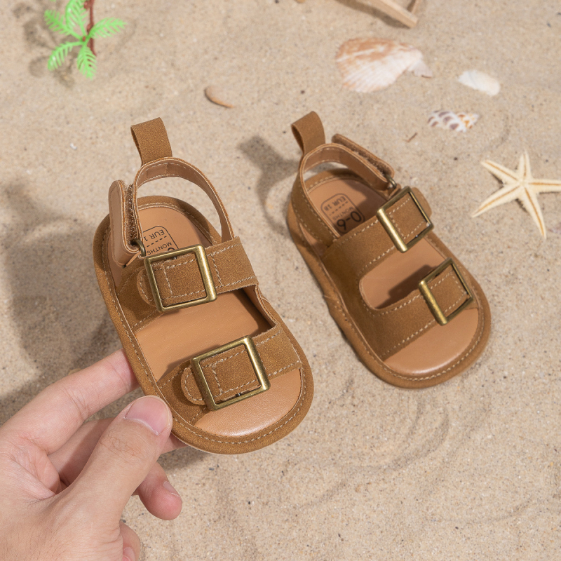 Ljetne cipelice za bebe za hodanje s gumenom potplatom i kopčom, prozračne, unisex, za dob 6–36 mjeseci