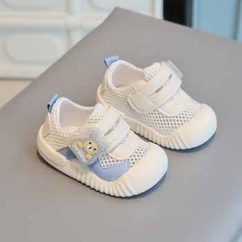 Unisex tenisice za prve korake beba i djece, prozračni mrežasti gornji dio, mekana potplata, Velcro zatvarač, crtani dizajn, 6-36 mjeseci, ljeto 2025