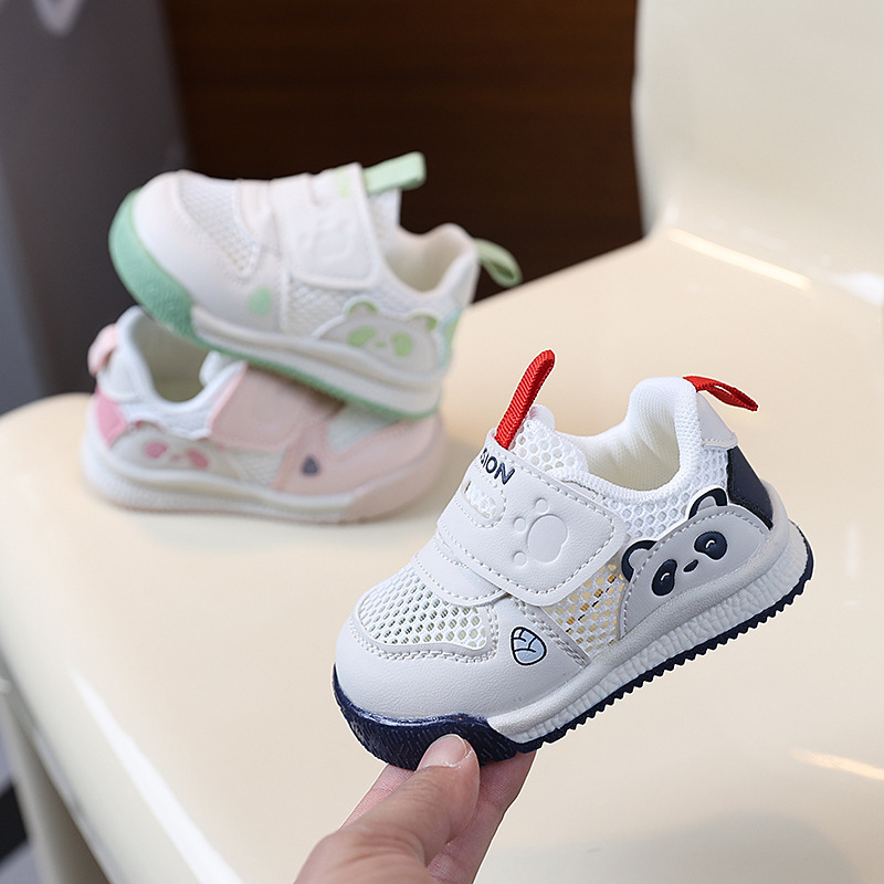 Prozračne mrežaste dječje tenisice s dizajnom Panda, lagane ljetne tenisice za unisex djecu, s Velcro zatvaračem i mekanom potplatom