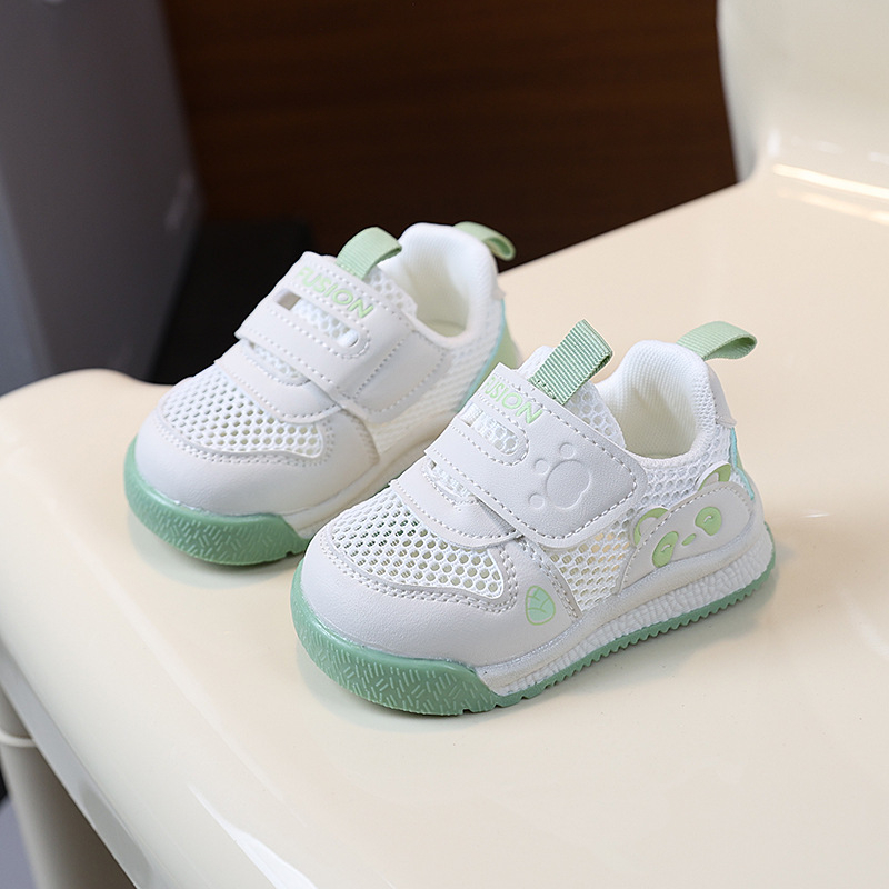 Prozračne mrežaste dječje tenisice s dizajnom Panda, lagane ljetne tenisice za unisex djecu, s Velcro zatvaračem i mekanom potplatom