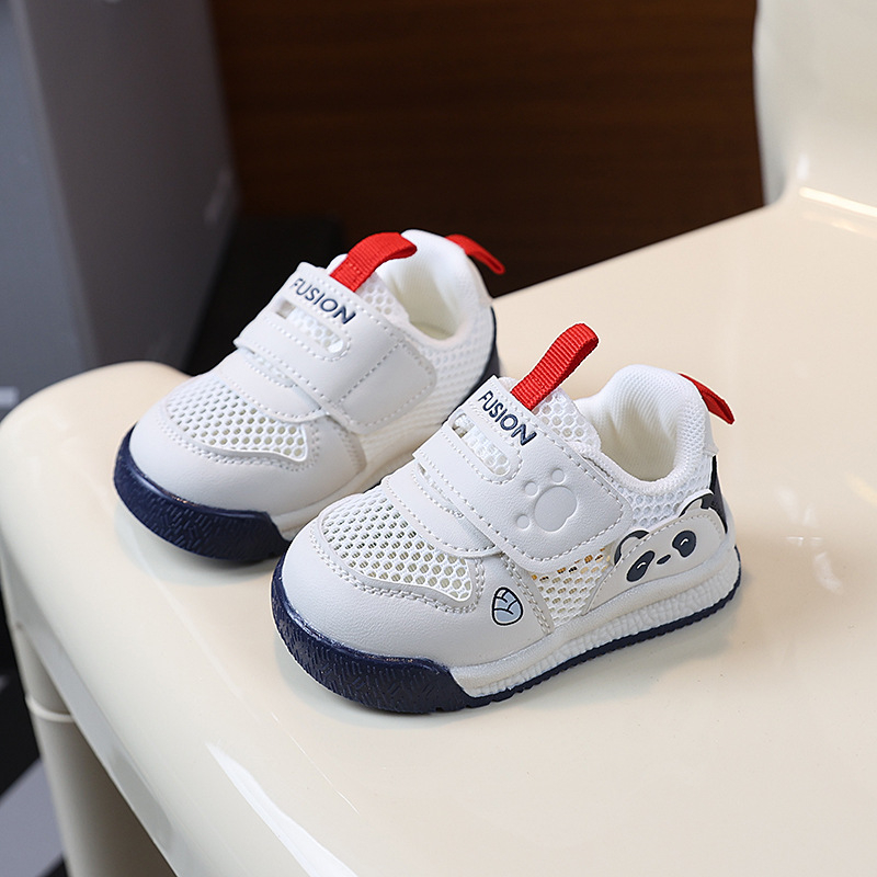 Prozračne mrežaste dječje tenisice s dizajnom Panda, lagane ljetne tenisice za unisex djecu, s Velcro zatvaračem i mekanom potplatom