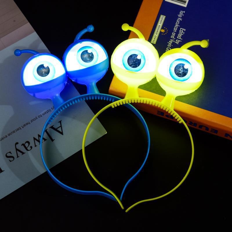 LED traka za glavu s blistavim velikim očima, vanzemaljski dizajn za zabave, ples i koncerte.