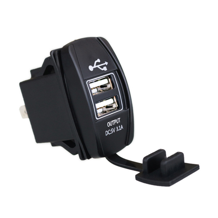 Punjač za automobil i motocikl s dvostrukim USB-om, vodootporan, univerzalni 12-24V