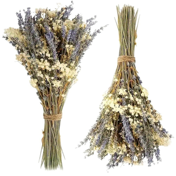 Buket suhih cvjetova gypsophila i lavanda, ručna izrada