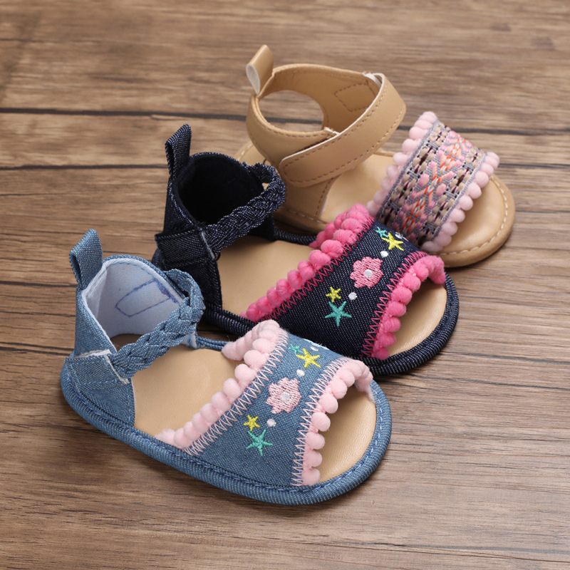 Ljetne prozračne papučice za bebe s mekanom podlogom, prozračna, Velcro zatvaranje, visokim gornjim dijelom