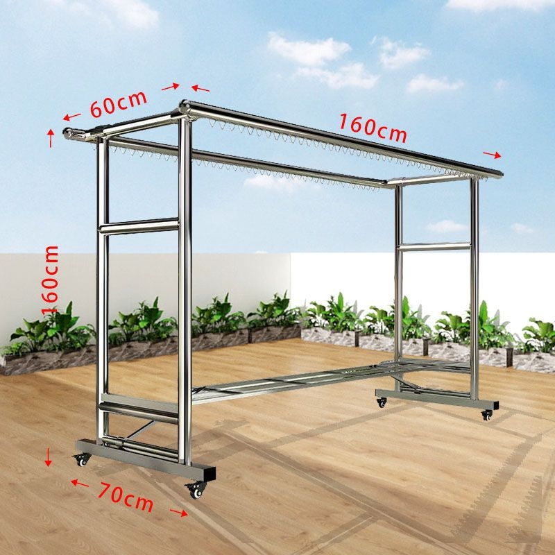 Stalak za sušenje odjeće od 304 otporne čelika, ojačan za balkon, vanjska upotreba, produžen i pomican