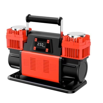 12V automobilska pumpa s digitalnim displejem, dvostruki cilindri, visoka snaga i tlak, aluminijsko kućište, 7 m crijevo