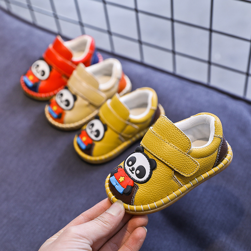 Kožne cipele za bebe – protuklizne, mekani potplat, zatvarač na Velcro, niski kroj, uzorak životinja, 12–48 mjeseci, proljeće i jesen