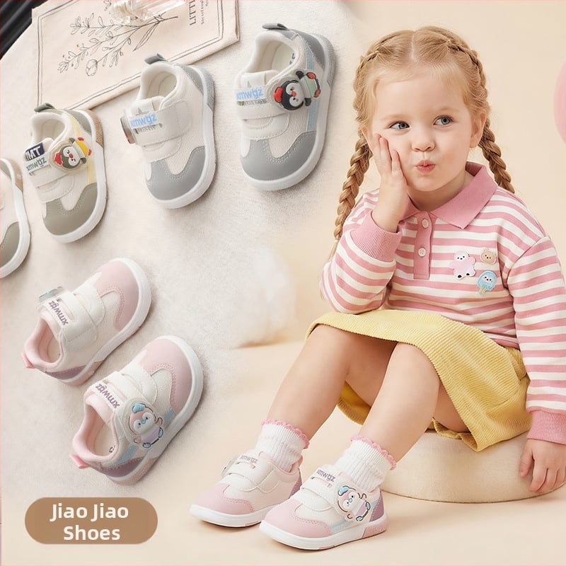 Detské topánky pre batoľatá na jar a jeseň, s Velcro zapínaním, mäkkou podrážkou, protišmykové, s motívom kresleného dizajnu