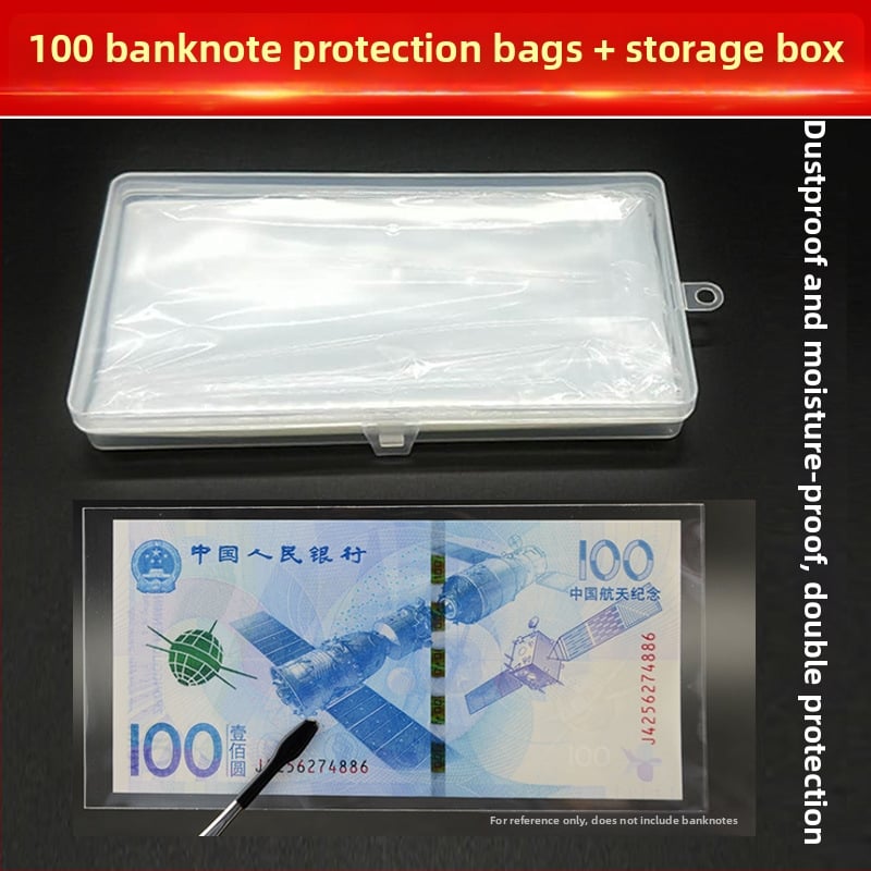 Set od 100 zaštitnih vrećica za banknote s kutijom za pohranu