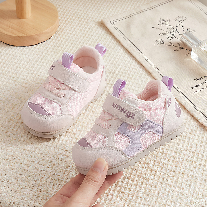 Dječje cipele za hodanje, unisex, protuklizne, s Velcro kopčom, za uzrast 0–2 godine, gornji dio od mikrovlakana i mreže, potplat TPR