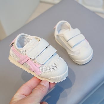 Dječje lagane mrežaste tenisice s Velcro zatvaračem, niski kroj, prozračne udobne, unisex, korejskog stila