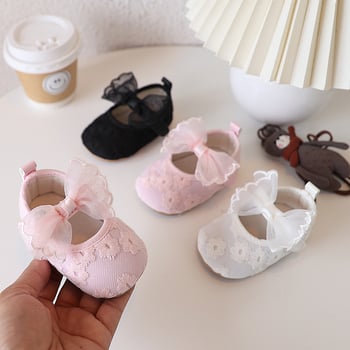 Cipele za bebe za djevojčice, korejski stil mašna, mekana potplata, protuklizne, Velcro zatvaranje, cvjetni uzorak, 6-36 mjeseci
