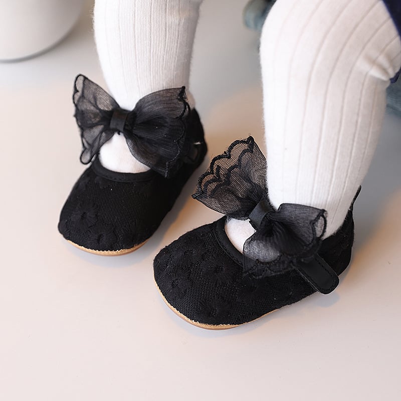 Cipele za bebe za djevojčice, korejski stil mašna, mekana potplata, protuklizne, Velcro zatvaranje, cvjetni uzorak, 6-36 mjeseci