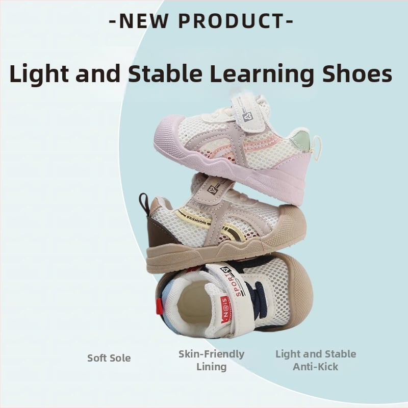 Prozračne mrežaste tenisice za bebe i malu djecu s Velcro zatvaračem, mekana potplat, protivsklizne, za proljeće i ljeto, unisex
