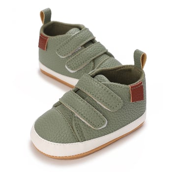 Cipele za bebe za proljeće-jesen, mekana potplata, PU gornji dio, slip-on, s Velcro zatvaračem