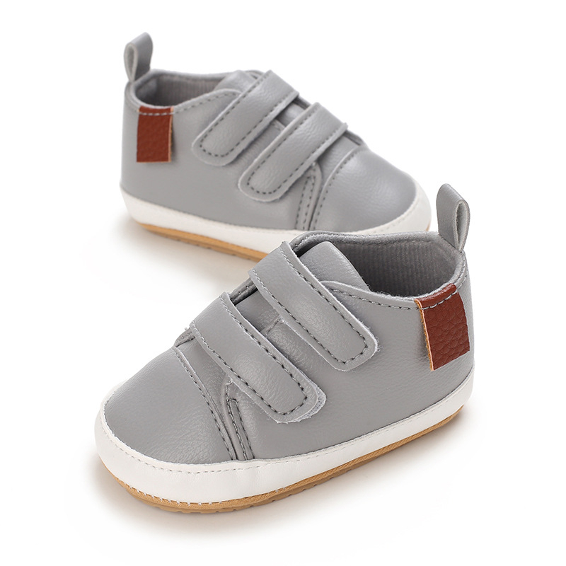Cipele za bebe za proljeće-jesen, mekana potplata, PU gornji dio, slip-on, s Velcro zatvaračem